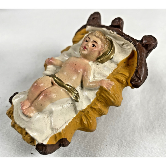 Vintage Chalkware Plaster Nativity Figures Figurines x7 Italy 1950s Christmas - Picture 3 of 11
